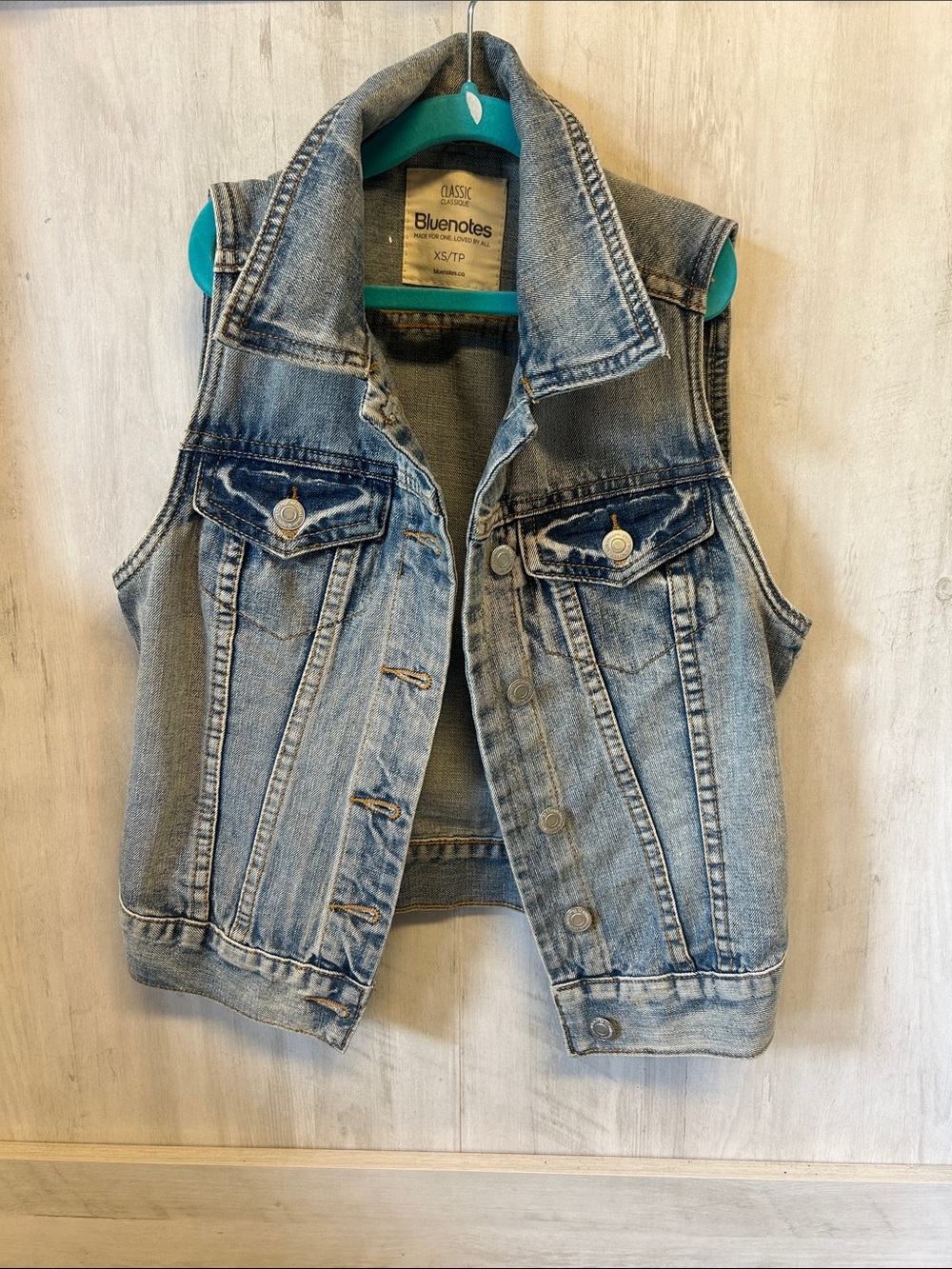 Bluenotes Women's Light Blue Denim Vest with Button Front
